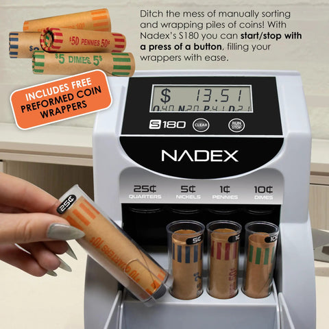 Heavy Duty Automatic Digital Coin Counter Bankroll Wrapper Separates Pennies Dimes Nickels Quarters Smoothly So You Can Count Down The Bucks Without Kidding Today with coin wrappers displayed
