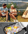 Two Person Folding Camping Chair With Adjustable Umbrella Built In Cooler and Beverage Holder in outdoor setting