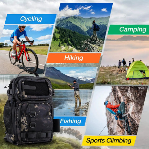 All In One 103 Piece Fishing Tackle Bag Set For Men Waterproof Camouflage Backpack With Rod Holder for outdoor sports