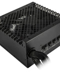 750W Semi Modular Power Supply With 80 Plus Bronze Efficiency, steel case, visible 120mm fan, PCIe connectors.