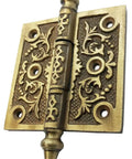 6 Inch Antique Style Iron Hinge Heavy Duty Dope Old World Brass Finish For Doors Gates Cabinets Barn Doors Includes Mounting Screws