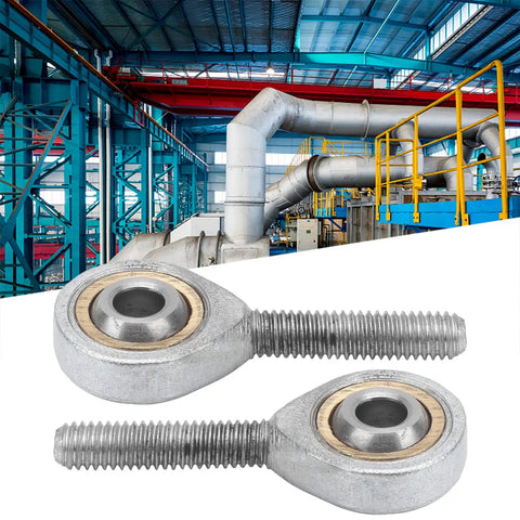 Beefy Galvanized Joint Bearing For Mechanical Linkage, Male Rod End With Left Thread, SAL6T K, 6mm Bore, Self Lubricating, Heavy Duty 4.4kN Dynamic Load And Solid Static Load For Repair Tasks, two views