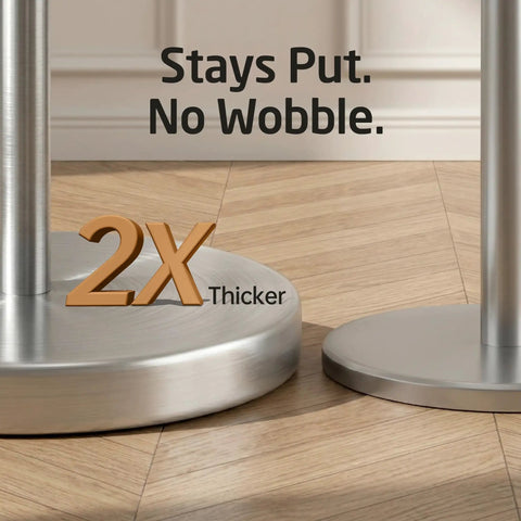 Sturdy Floor Standing Toilet Paper Holder Built Like A Tank In SUS 304 Stainless Steel Rustproof With A 2x Heavier Base