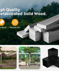 10x13 Foot Gray Outdoor Pergola Kit With Pretreated Wood Brackets And Expansion Screws for Deck Backyard
