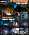 Four In One MIG Welder for home shop welding carbon steel, stainless railings, cast iron, alloys, pipe, and structures