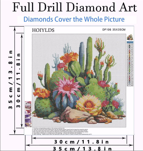 Diamond Art Painting Kit For Adults And Beginners, 5D Full Drill Round Canvases, Plant And Flower Themed Diamond Dot Art, 14x14 Inch