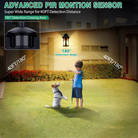 Motion Sensor Outdoor Lights With 3 Lighting Modes For Porch And House Dusk To Dawn Wall Light With Bulb Waterproof Aluminum Anti Rust Exterior Wall Light For Garage Large Size Motion Activated