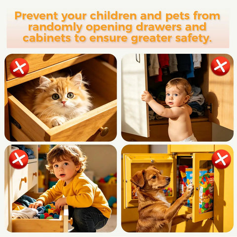 Prevent pets and children from accessing open cabinets and drawers for safety with Ultra Thin Cabinet Door Magnets 20 Pack.