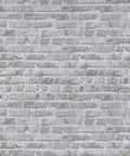 Close-up of Grey Faux Brick Peel And Stick Wallpaper Roll 17.7 By 472 Inches for DIY bedroom and living room decor.
