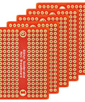 Pack of 5 mini solderable breadboards with gold plated finish, 1.3 x 1.8 inch, for Arduino and DIY electronics with 2.54mm hole spacing.