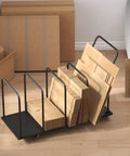 Beefy Carton Stand With Wheels Heavy Duty 500Lb Cardboard Box Storage Rack Rolling Carton Organizer With Adjustable Sections