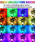 Indoor RGBW Spotlight Set 2 Pack Dope With Remote 5W Uplights In 16 Colors illuminating plants in various colors indoors