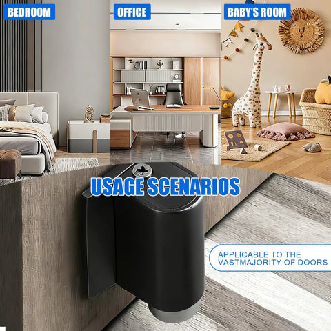 Invisible Magnetic Door Stop With Installation Kit No Drill Door Wedge Stopper For Inside Doors in various room settings