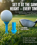 Stepped Golf Tees Set 110 Count Plastic Tees With Fixed Height Stops shown with golf ball and driver on grass