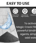 Water droplet and granular pile of Built Like A Tank Asphalt Crack Sealer And Driveway Repair Fill In Jet Black 2.5 Pound Dry Granular Pack.