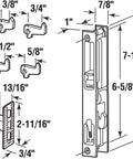 Diagram of Sliding Door Flush Handle Set In Black Diecast For Replacement Of Flush Mount Hook Style Handles On Patio Sliding Glass Doors