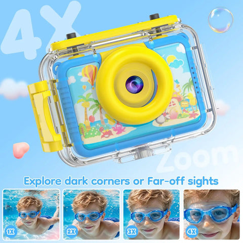Pool Toy And Underwater Camera For Kids 99ft Waterproof Action Camera With 1080P Video And 20MP Photos Flip Lens Includes 32GB Card