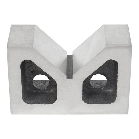 Heavy Duty Cast Iron V Block Set 4 x 2-1/4 x 2-5/8 Inches, Machined Square And Parallel, High Quality Workholding In Pairs For Large Jobs, Built Tough For Milling, Drilling And Fabrication. Front view