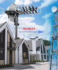 Outdoor TV Antenna With 360 Degree Omni Directional Reception, 150+ Mile Range, 4K Ready for home and broadcast tower