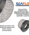 Three Quarter Inch Stainless Steel Mesh Strainer For Livewell Pumps And Aerators, Corrosion Resistant Marine Grade Screen