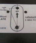 Anchor mount template for secure installation in fall protection, featuring pre-drill marks and instructions.