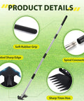 Rocket Shaped One Hand Garden Hoe For Weeding Adjustable 30 To 60 Inch Steel Handle details and features