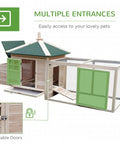 No Sweat Wooden Chicken Coop With Hinged Nesting Box And Removable Egg Tray Featuring Asphalt Roof Fir Wood Walls And Screened Ventilation Setup For Your Backyard Flocks with multiple lockable entrances.