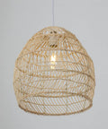 Beige Bamboo Pendant Light Fixture Boho Style With Rattan Wrapped Shade Hanging Lamp For Kitchen Island Nursery