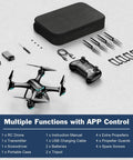 Beginner Friendly Drone With 1080P Camera And Remote Control Quadcopter for Easy Aerial Photos, accessories, and carrying case displayed.