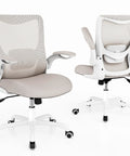 Ergonomic Desk Chair With Adjustable Lumbar Support And Flip Up Armrests In Breathable Mesh For All Day Comfort