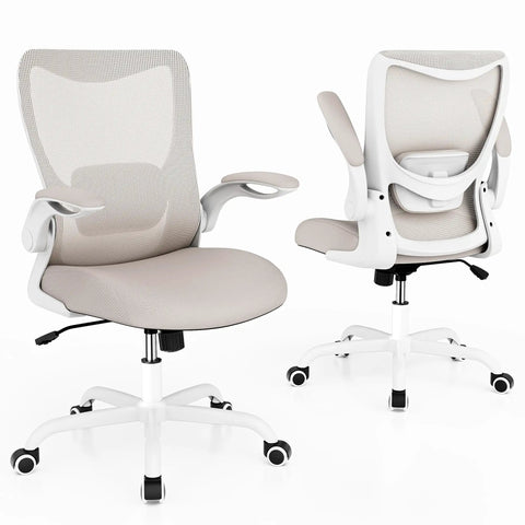 Ergonomic Desk Chair With Adjustable Lumbar Support And Flip Up Armrests In Breathable Mesh For All Day Comfort