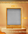 10 Frame Beehive Screened Bottom Board With Beeswax Coating For Langstroth Hives, cedar build, 16-1/4 x 22 inches
