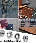 Stainless Steel Snaps Kit With 210 Pieces Marine Grade 15mm Snap Buttons, Screws And Press Studs for various fabrics and uses