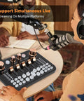Pro Gaming Audio Mixer Sound Board For PC And Phone With Three Point Five Millimeter Microphone Input DJ Effects Live Sound Card for streaming setup