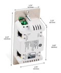 Z Wave Smart Rocker Light Dimmer Kit With QuickFit And SimpleWire dimensions and components view