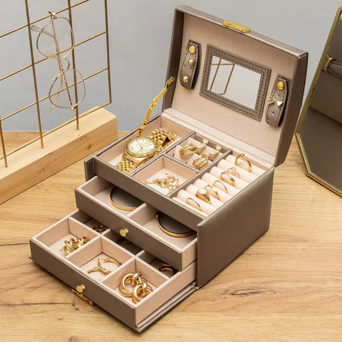 Gold Finish Mini Drawer Knob Set, 12 Pack Half Inch Small Cabinet Knobs With M4 Screws on jewelry box