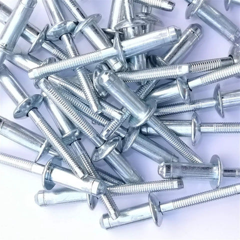 Heavy Duty Carbon Steel Blind Rivet Set Rock Solid Structural Fasteners For Metal To Metal Vibration Resistant Joints, silver rivets