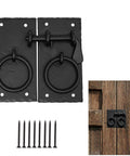 Colonial Style Iron Gate Latch Black Flip Latch Heavy Duty Cast Iron Drop Latch for barns, sheds, and doors installation view