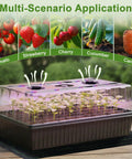120 Cell Self Watering Seed Starter Tray With Grow Light Kit for indoor seed starting, seedlings under 4.13 inch humidity dome