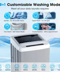 Fully Automatic Portable Washing Machine With 20 Pound Capacity And Ten Custom Wash Programs, Compact Apartment Laundry Station with customizable washing modes.