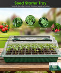 Seed Starter Tray With Grow Light 2 Pack 80-Cell Seedling Starter Kit With Smart Timer And Humidity Dome Indoor Germination Kit with plants.