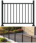 Top Shelf 6063 Aluminum Deck Railing Kit 36 Inch High By 4 Feet Wide Modular Porch Guard shown in black on a balcony.