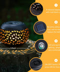 Outdoor Solar Lanterns Waterproof For Porch Garden Patio Vintage Leaf Pattern Metal Lanterns With Warm Flame Light Great Gift For Women Moms Grandmas Perfect For Weddings Yards Camping And More Black