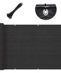 Black Balcony Privacy Screen Windscreen Shade Netting 3x10 Feet with Grommets and UV Protection 95 Percent for Patio Backyard.