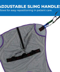 Adjustable handles of Patient Aid Full Body Mesh Commode Sling For Hoyer Patient Lift, providing easy repositioning in patient care.