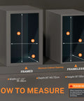 Diagram showing measurements for the Premium Slick Under Cabinet Trash Pull Out Organizer Rack With Silent Soft Close Slides.
