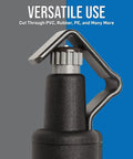 Close-up of Round Cable Stripper CST-1900 tool head showing spiral stripping mode for PVC, rubber, and PE insulation removal.
