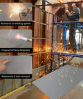 Silicone Coated Welding Blanket 4x6 Ft Shielding Curtain Up To 1800F Heavy Duty Fireproof Welder Mat in use during welding