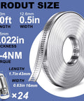 Stainless steel hose clamp roll, 50 ft x 0.5 in x 0.022 in, 24-pack.