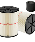 2 Pack Replacement Cartridge Filter For Craftsman 17816 9-17816 Wet Dry Vac Compatible Filter, showing two pleated filters